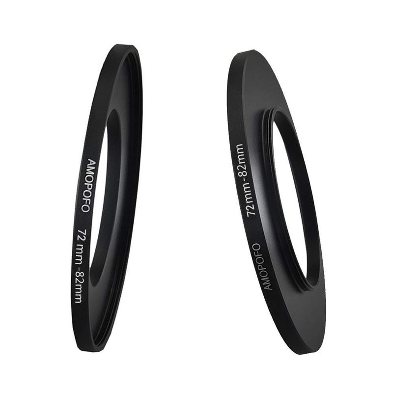 Amopofo 72 mm to 82 mm Camera Filter Ring Compatible All 72 mm Camera Lenses or 82 mm UV CPL Filter Accessory, 72-82 mm Camera Step Up Ring - Image 1